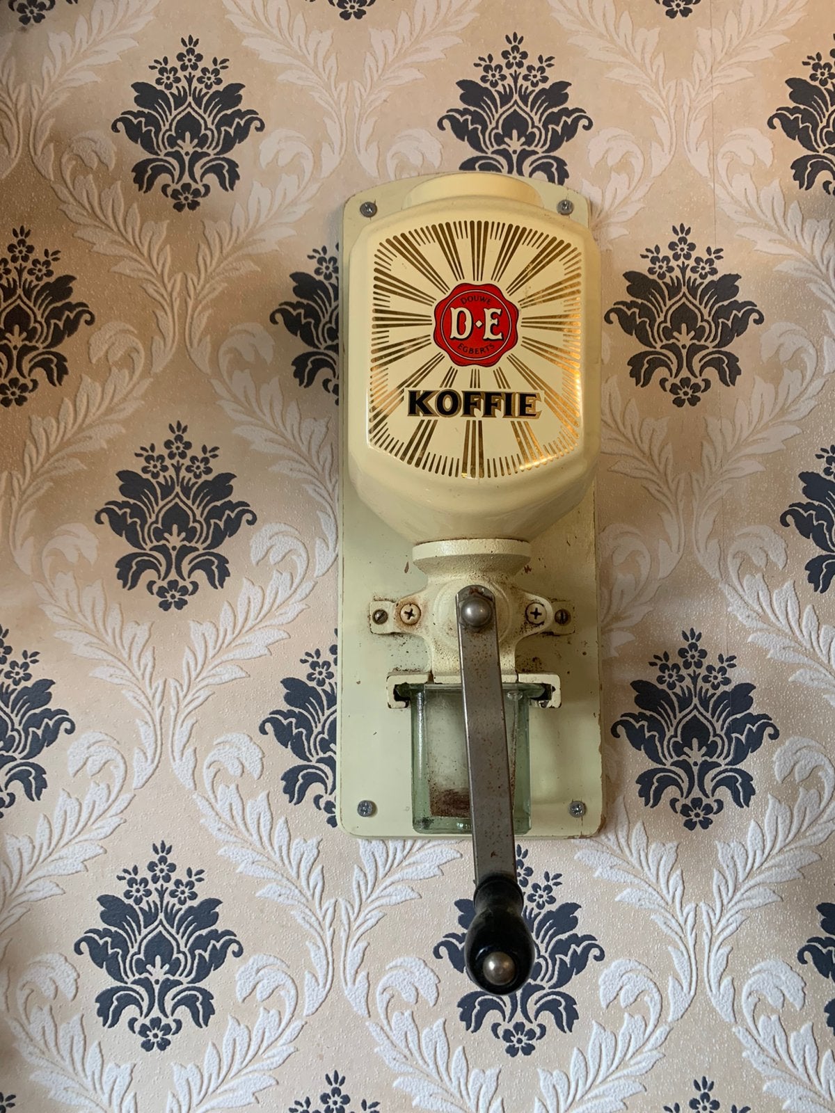 Oude DE  wandkoffiemolen, Antiek en Kunst, Antiek | Keukenbenodigdheden, Ophalen of Verzenden