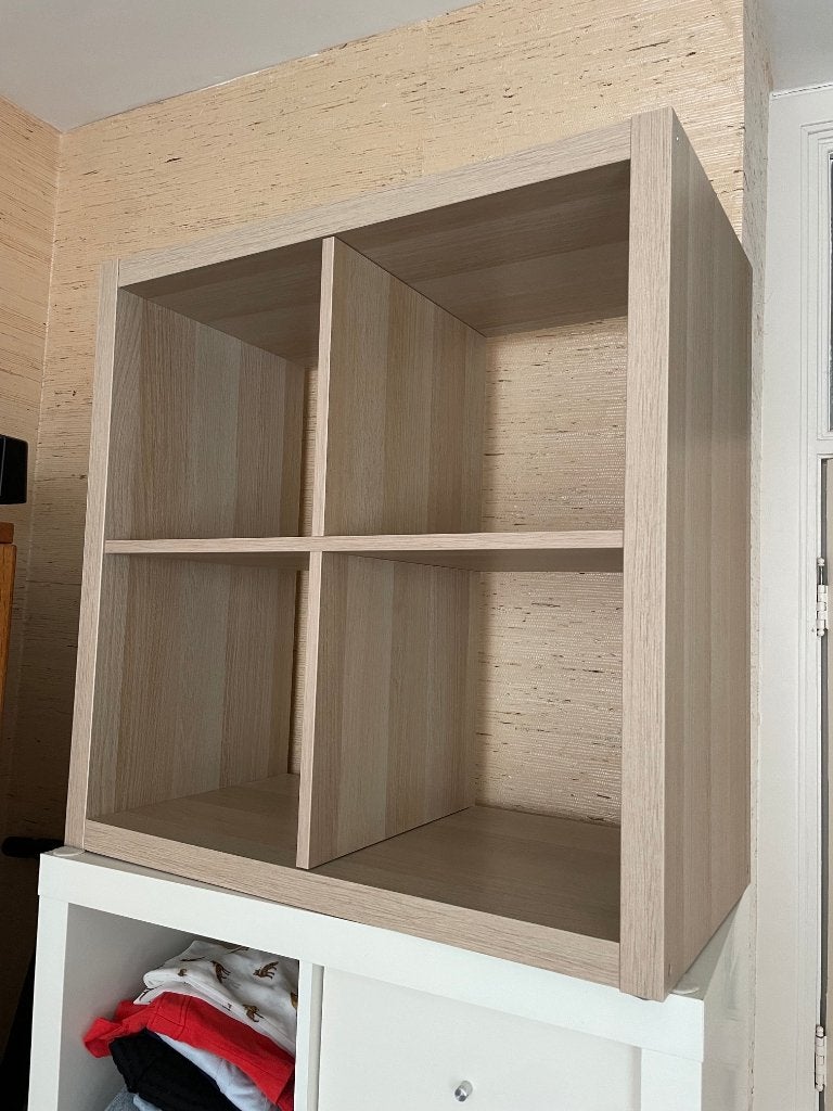 IKEA Kallax open kast wit gelazuurd eikeneffect, 77x77 cm, Ophalen, Gebruikt, 50 tot 100 cm, Minder dan 100 cm