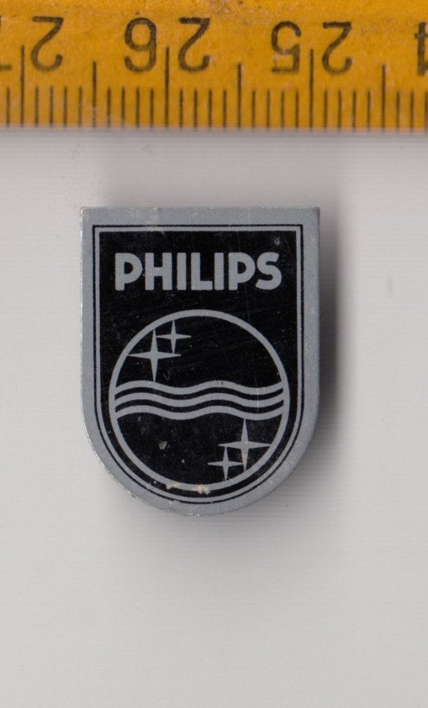 Philips Radio embleem schildje logo blik C, Ophalen of Verzenden
