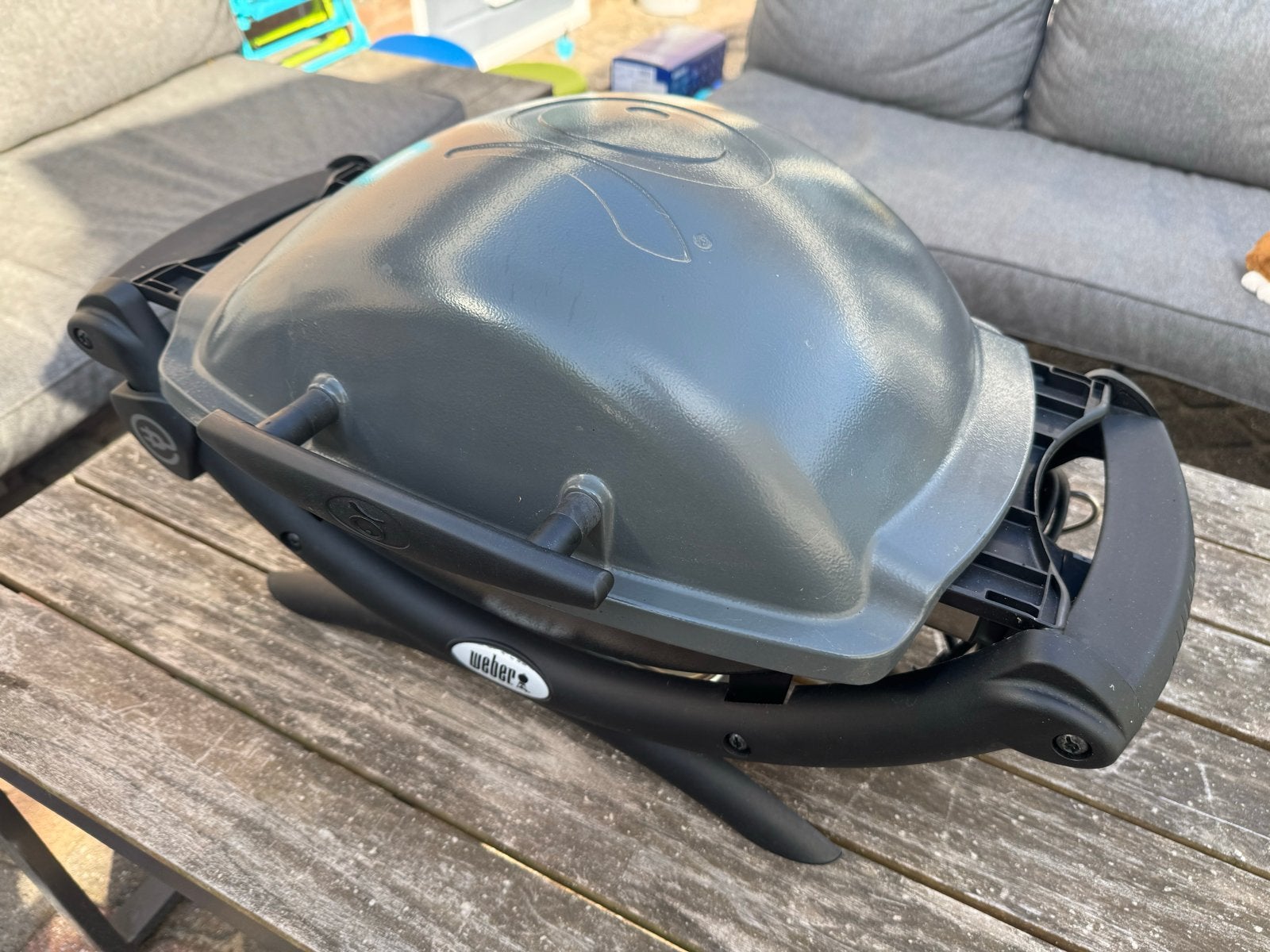 Weber Q1400 elektrische barbecue met hoes, Ophalen, Gebruikt