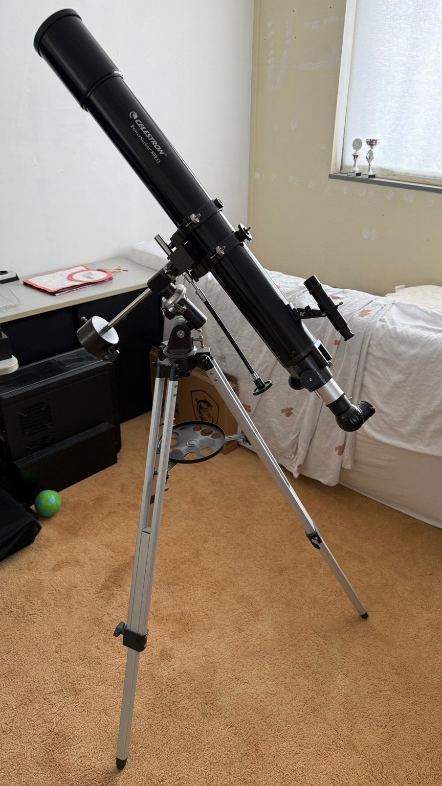 Celestron PowerSeeker EQ80 telescoop., Ophalen, Gebruikt, Lenzentelescoop (refractor), 80 tot 200 mm