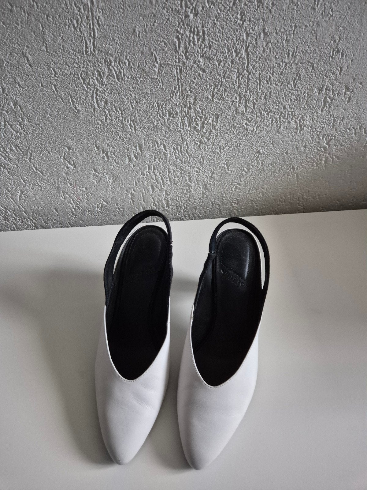 Slingbacks wit/zwart, maat 40, What for, Wit, Nieuw, Dansschoenen
