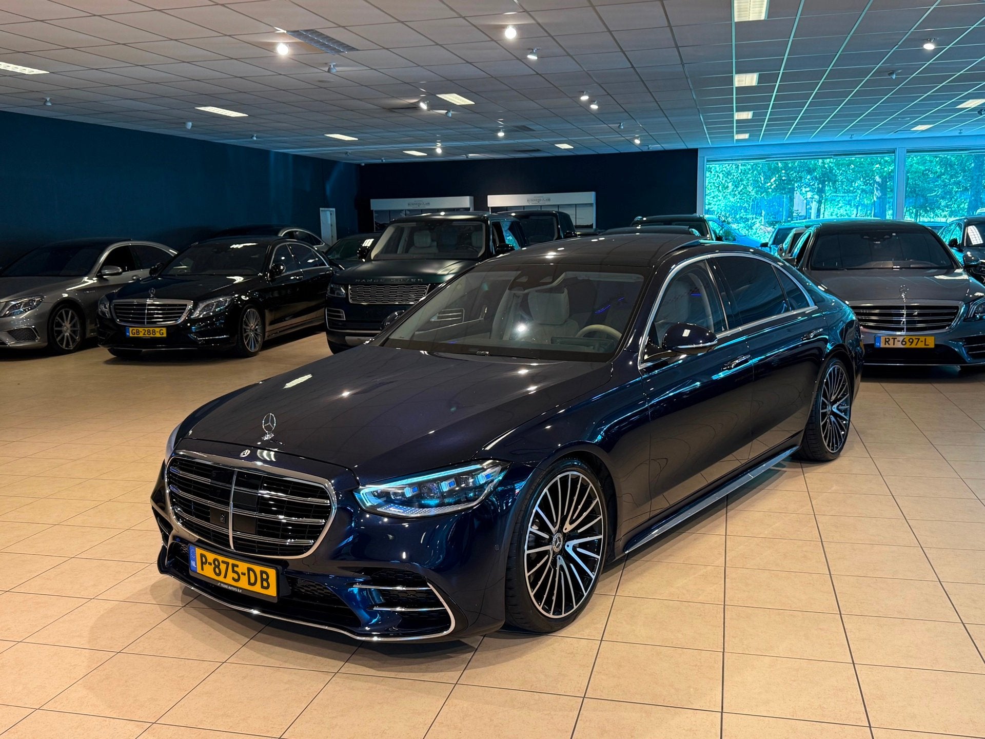 Mercedes-Benz S-klasse S580 V8 4MATIC Lang/Manufaktur/BTW/NA, Auto's, Automaat, Gebruikt, Blauw, Bedrijf