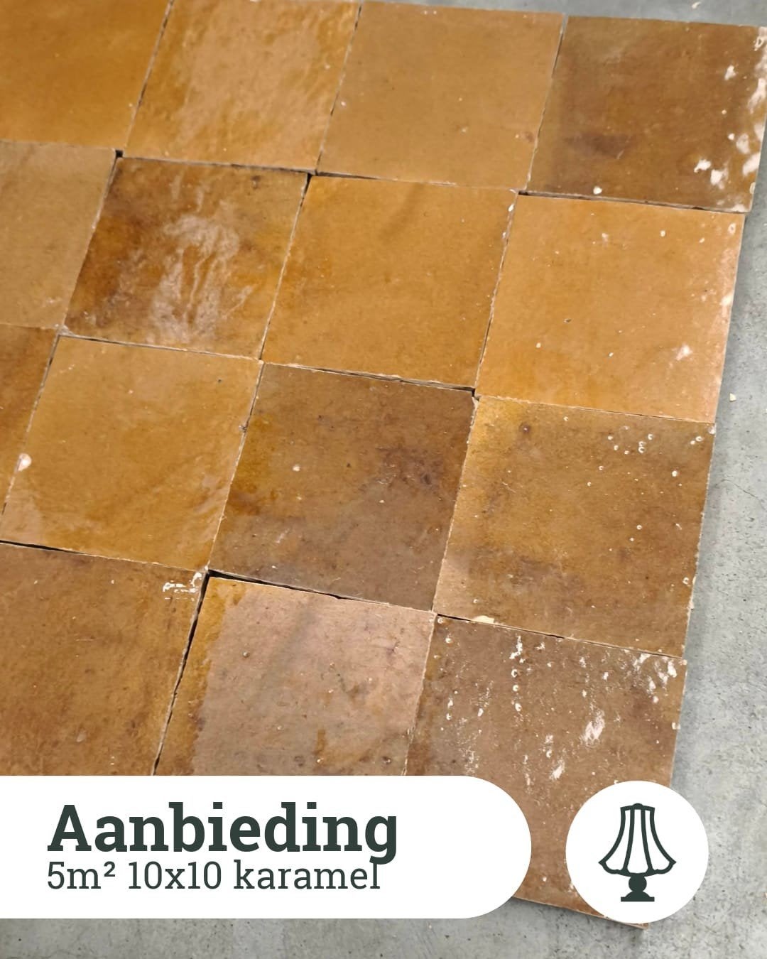 5 m2 originele zelliges 10x10 kleur karamel, Ophalen, Nieuw, Minder dan 20 cm, Minder dan 20 cm