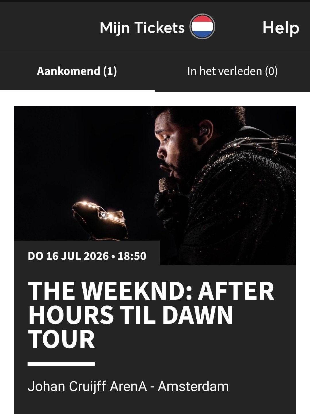 2 Platinum Tickets - The Weeknd / 16 Juli 2026 / Amsterdam, Twee personen, Juli