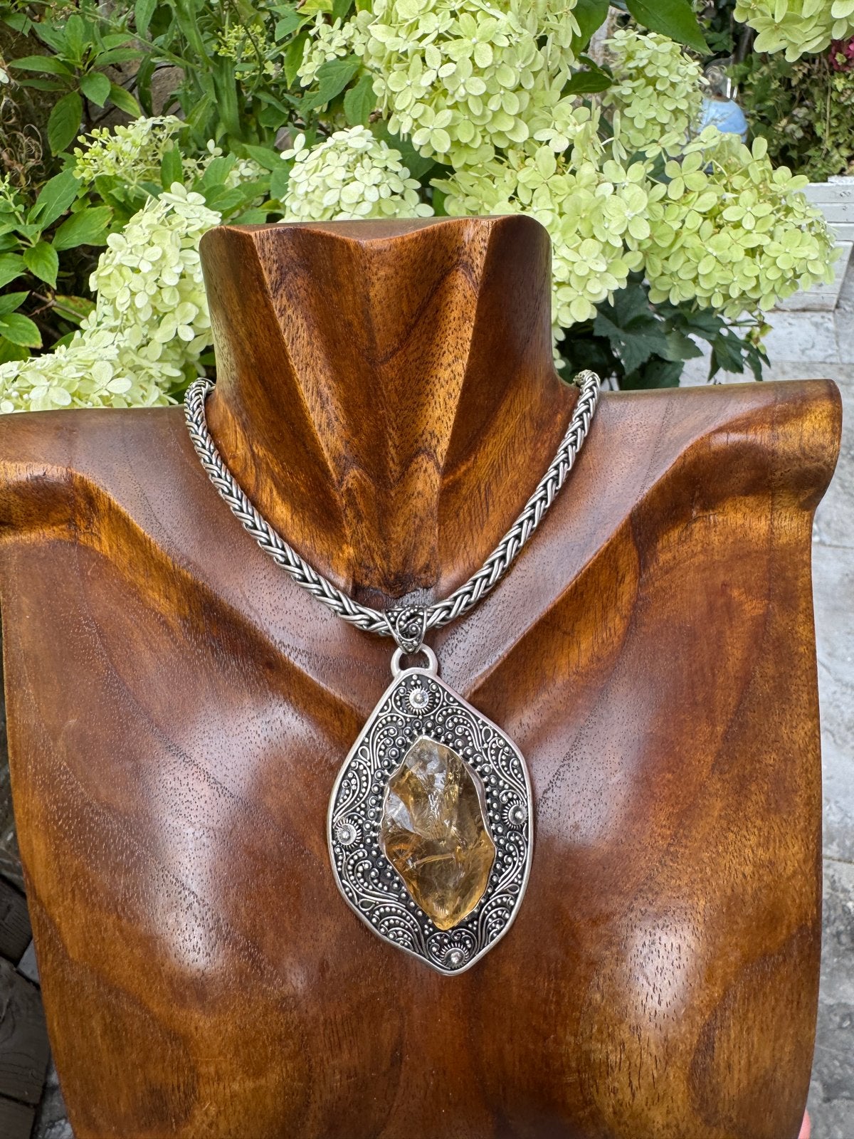 Handgemaakte Zilveren Hanger met Natuurlijke Citrien Steen, Overige voorstellingen, Verzenden, Nieuw, Met edelsteen