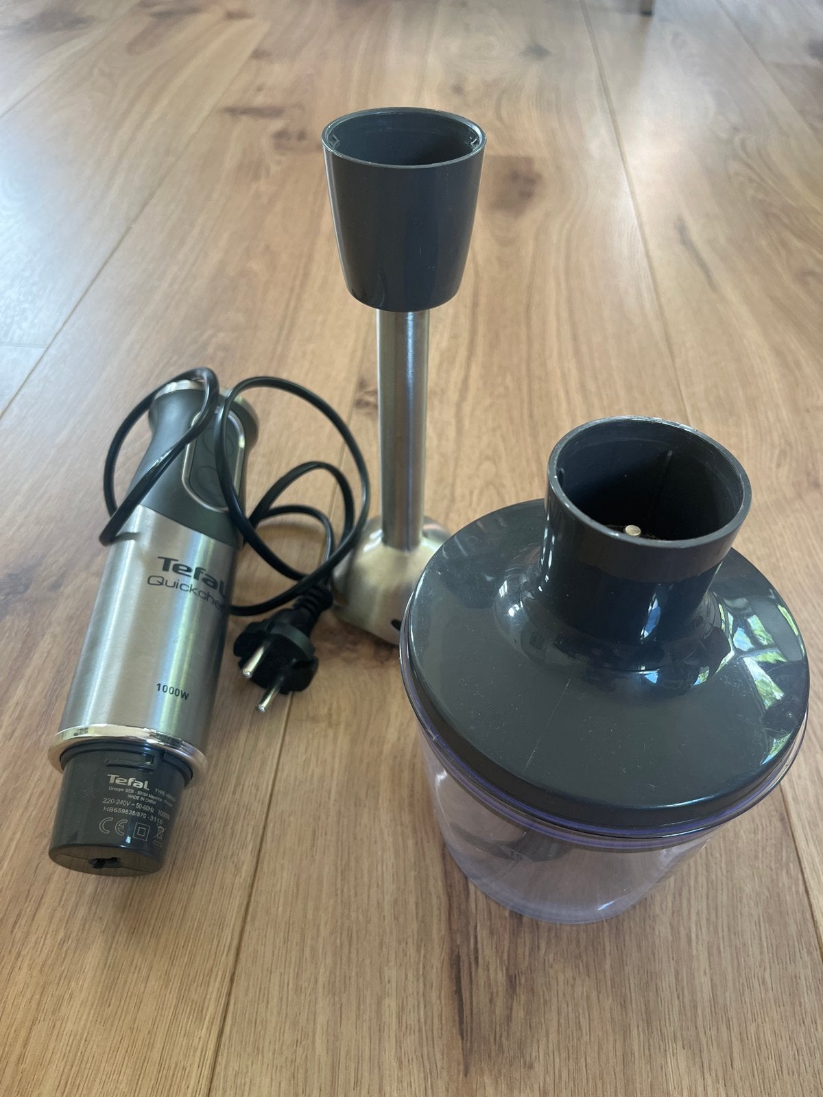 Tefal Quickchef staafmixer 1000W met accessoires, Ophalen of Verzenden, Gebruikt, Blender