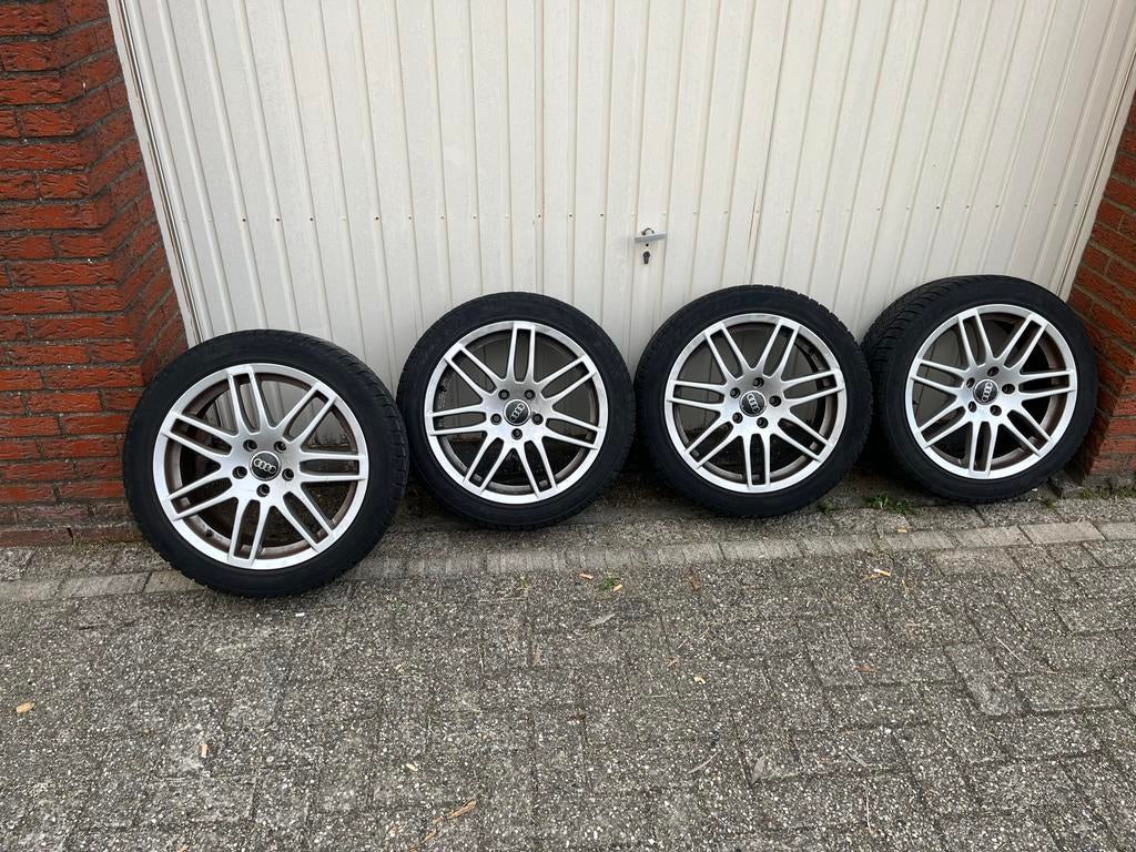Audi 17 inch velgen met winterbanden, Ophalen, Gebruikt, Banden en Velgen, 17 inch