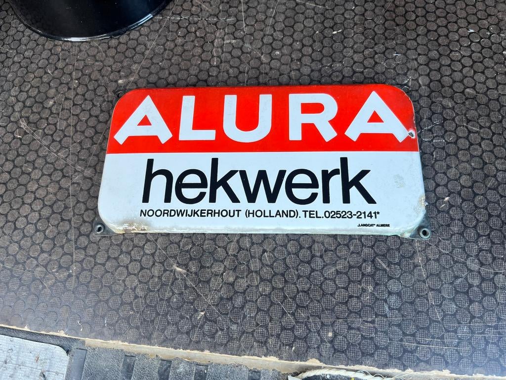 Emaille bord Alura hekwerk, Ophalen of Verzenden