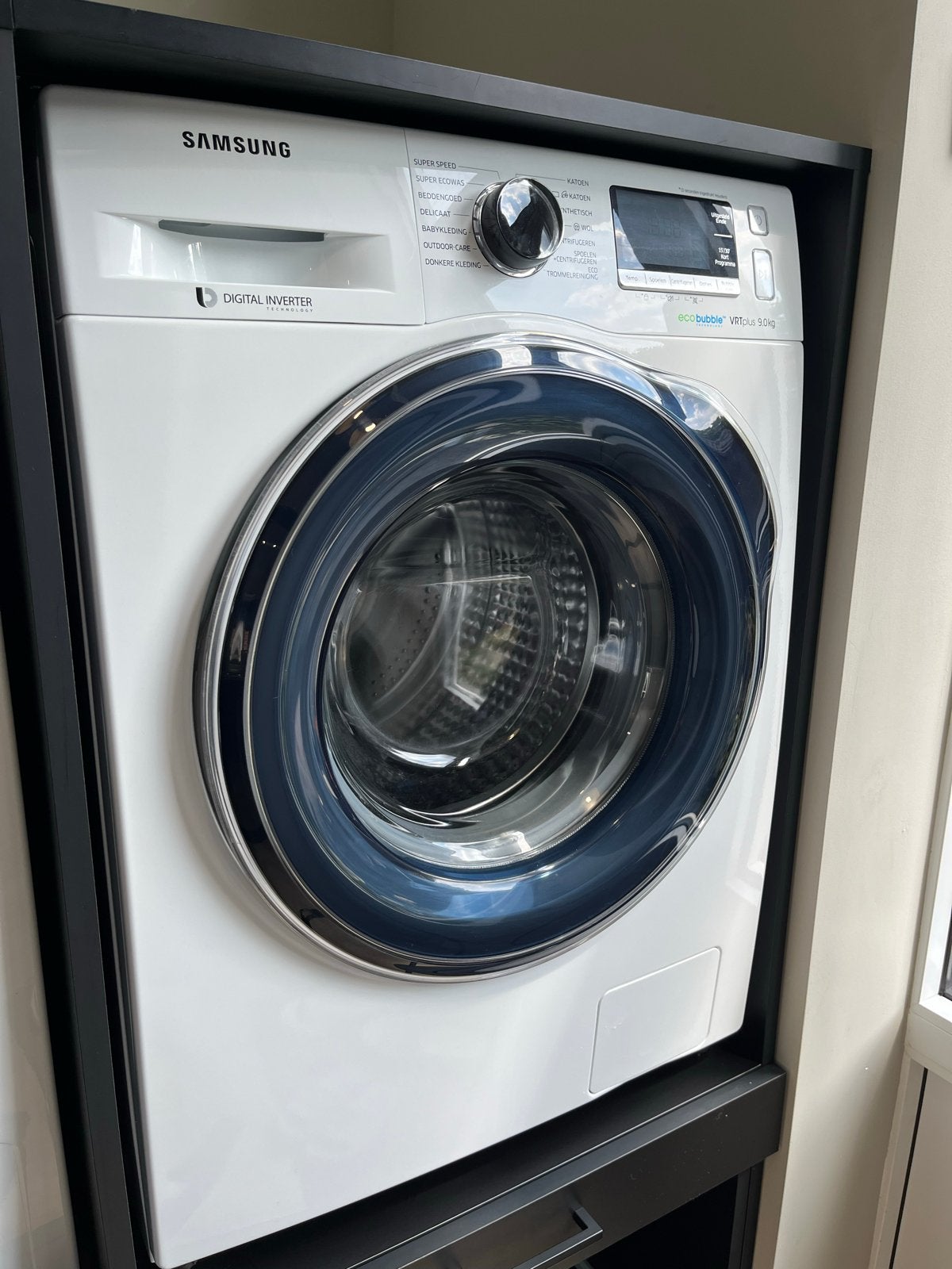 Samsung EcoBubble 9.0 kg wasmachine - VRTplus Digital Invert, Ophalen, 1200 tot 1600 toeren, Gebruikt, 8 tot 10 kg