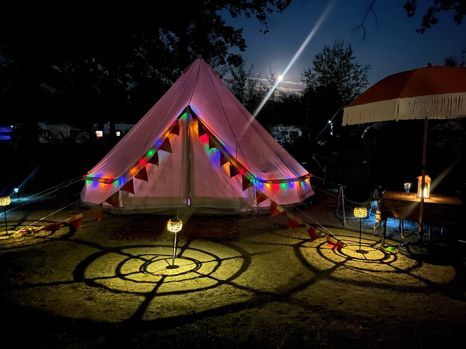 Obelink Sahara Bell tent 500 ultimate met luifel en hordeur, Caravans en Kamperen, Ophalen, Zo goed als nieuw, Tot en met 5
