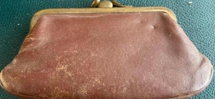 Vintage knip portemonnee - Bruin leer, Ophalen of Verzenden