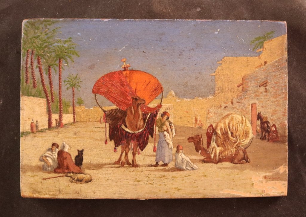 19e eeuws olieverfpaneeltje, Antiek en Kunst, Ophalen of Verzenden