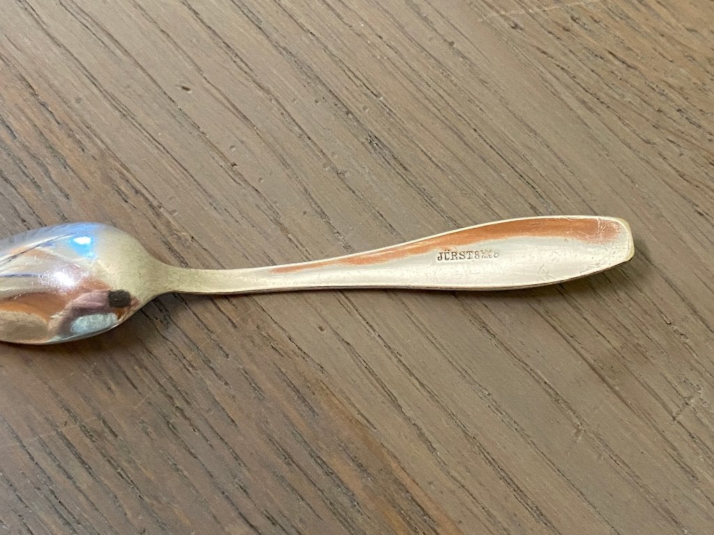 Antiek Jürst Berlijn mokkalepeltje 10cm Hofleverancier, Ophalen of Verzenden