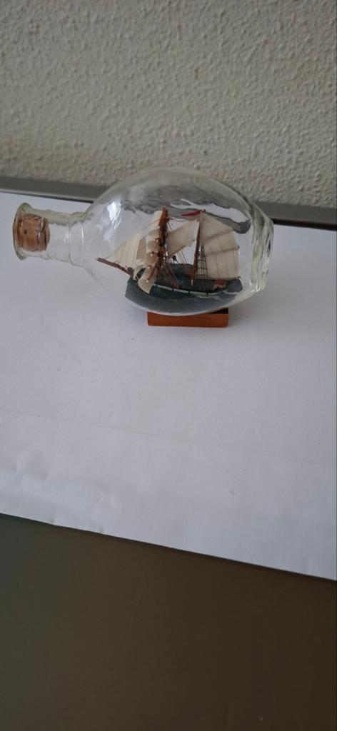 Schip in fles - Inspector - 8x13 cm, Ophalen of Verzenden