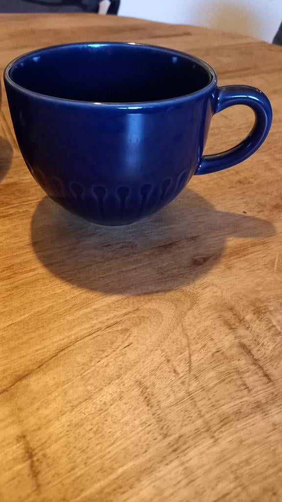 Ikea Strimmig Bekers - Diepblauw (4 stuks), Huis en Inrichting, Keuken | Servies, Keramiek, Ophalen of Verzenden, Zo goed als nieuw