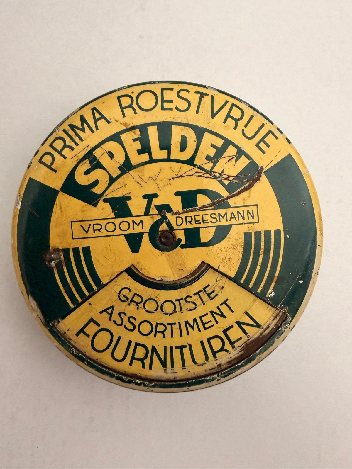 Vintage V&D Spelden Trommel - Roestvrije Spelden, Verzenden, Gebruikt, Overige, Overige merken