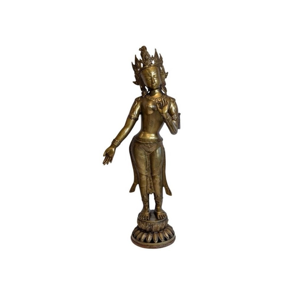 Monumentale Nepalese Tara – vuurverguld brons – 089