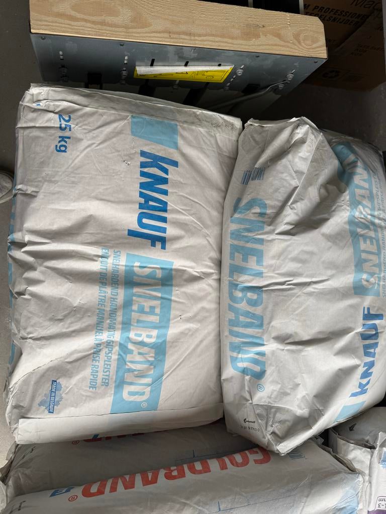 Knauf Snelband Gips, 7 Ongeopende Zakken (25kg p/z), Ophalen, Nieuw, Overige materialen, Overige typen