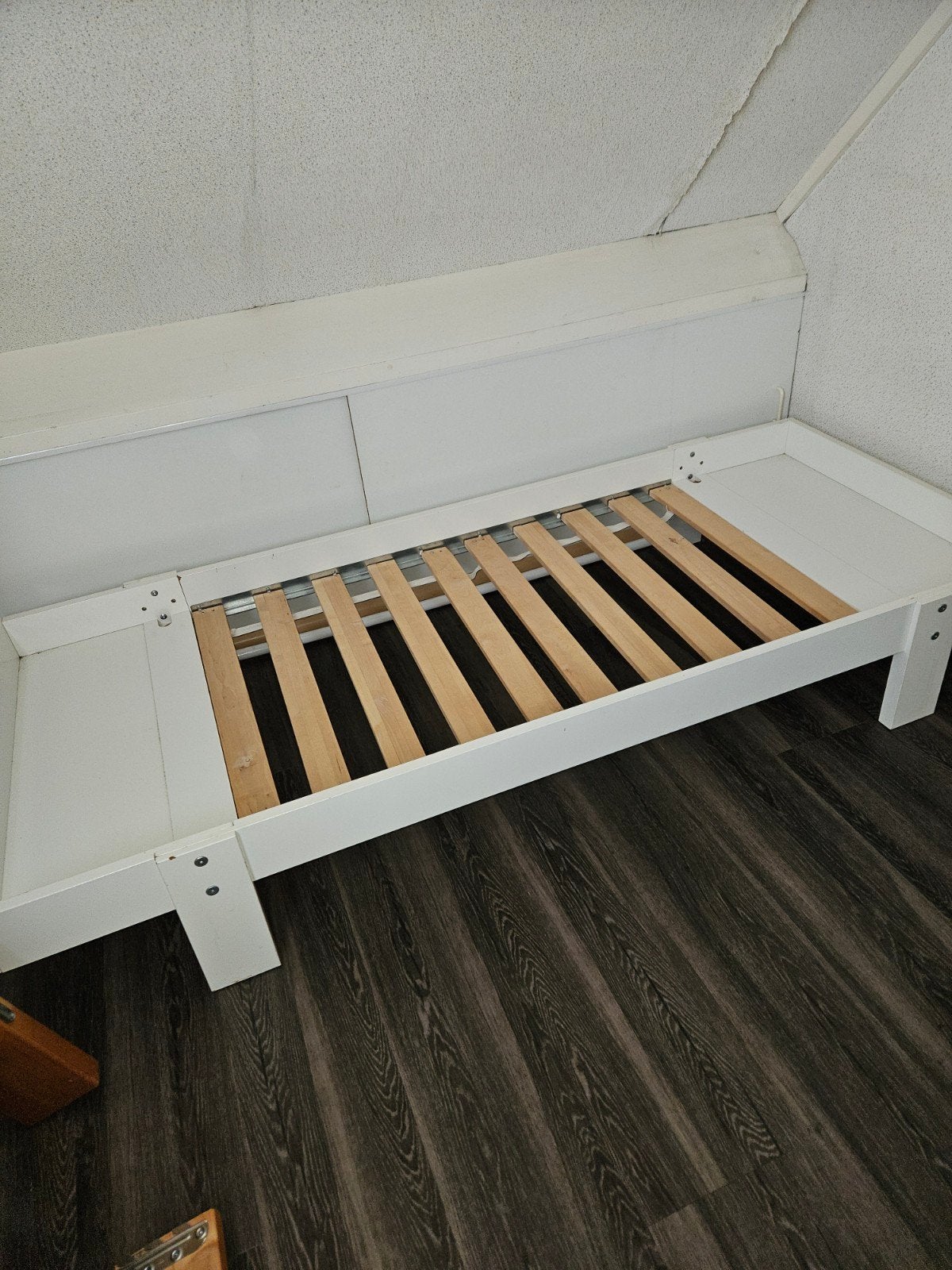 Wit meegroeibed met lattenbodem, Ophalen, Gebruikt, 90 cm, Eenpersoons