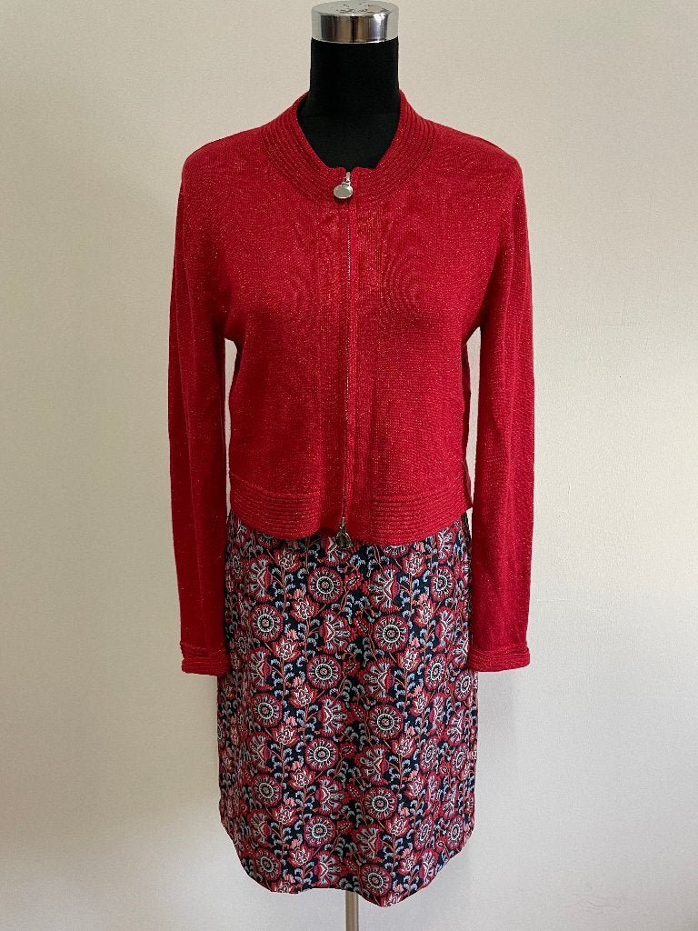 Set5 - Rode Caroline Biss set jurk & vest mt 38 (1), Maat 38/40 (M), Ophalen of Verzenden, Zo goed als nieuw, Rood