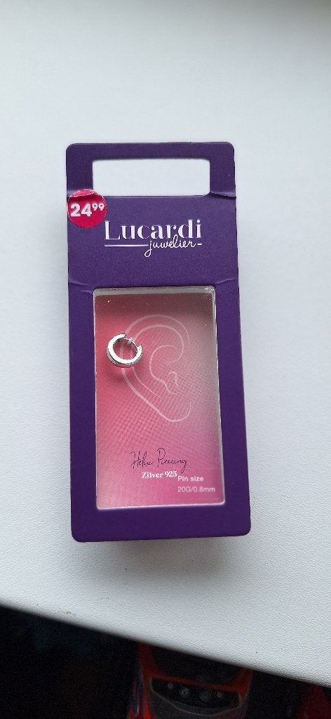Zilveren helix ring lucardi, Ophalen, Zo goed als nieuw, Dame, Zilver