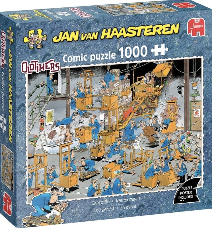 Jan van Haasteren - Oldtimers, Karren Maar - 1000 stukjes, Ophalen of Verzenden, 500 t/m 1500 stukjes, Zo goed als nieuw