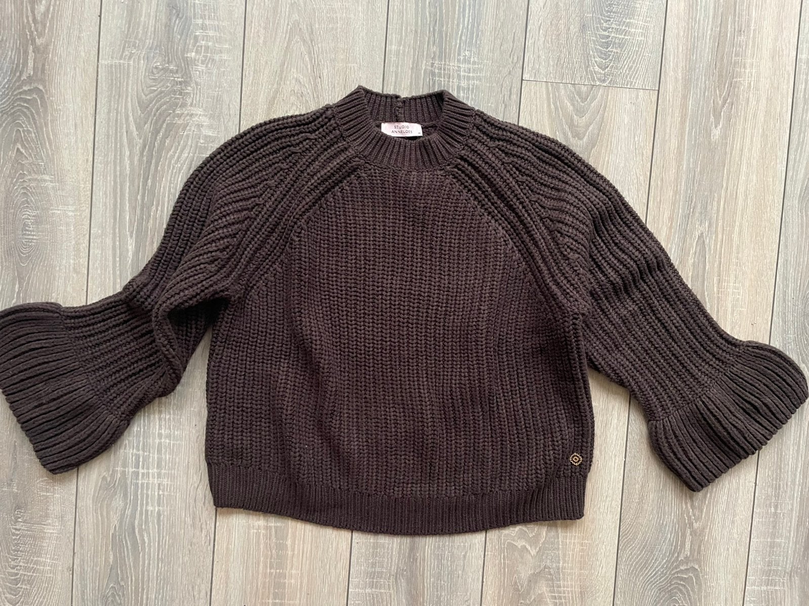 Studio Anneloes espresso kleur wollen trui dames mt M, Kleding | Dames, Truien en Vesten, Ophalen of Verzenden, Zo goed als nieuw