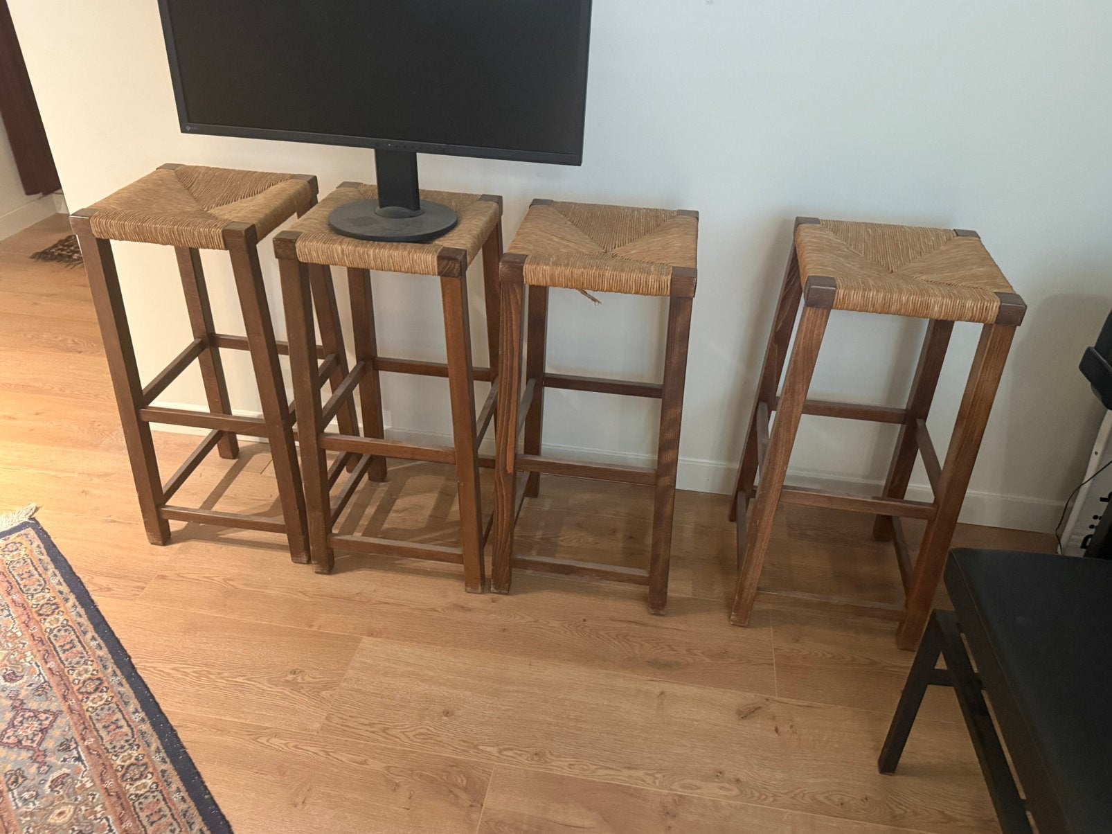 Vintage Barkrukken., Huis en Inrichting, Barkrukken, Met voetsteun, Vintage, Hout, Zo goed als nieuw