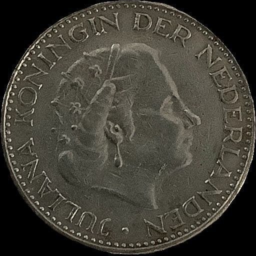 1 gulden munt 1967 nikkel, Postzegels en Munten, Munten | Nederland, Ophalen of Verzenden, Koningin Beatrix, 1 gulden, Losse munt