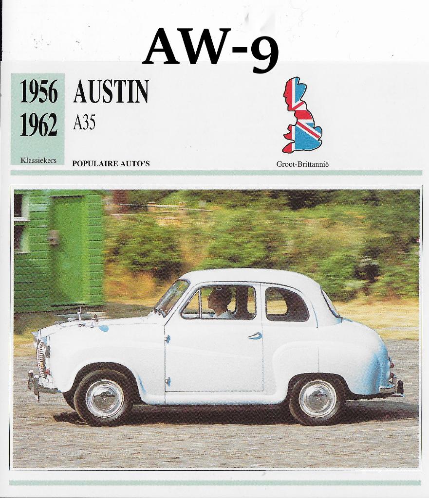 Aw9 autokaart austin a35 ( 1956 - 1962 ), Ophalen of Verzenden, Zo goed als nieuw, Auto's