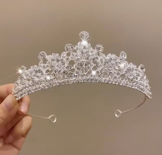 Luxe Kristallen Bruids Kroon - Zilverkleurig, Nieuw, Verzenden, Nieuw, Zilver, Accessoires