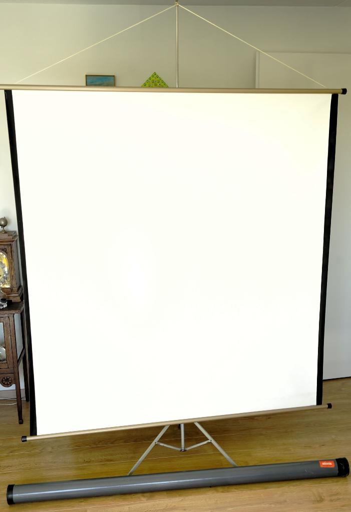 Vintage jaren '60 projectiescherm + losse standaard, Ophalen, Handmatig, Gebruikt