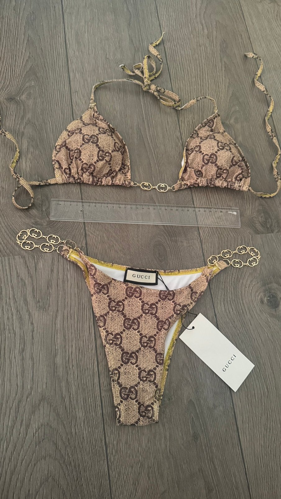 Gucci bikini, Kleding | Dames, Ophalen of Verzenden, Nieuw, Beige, Bikini