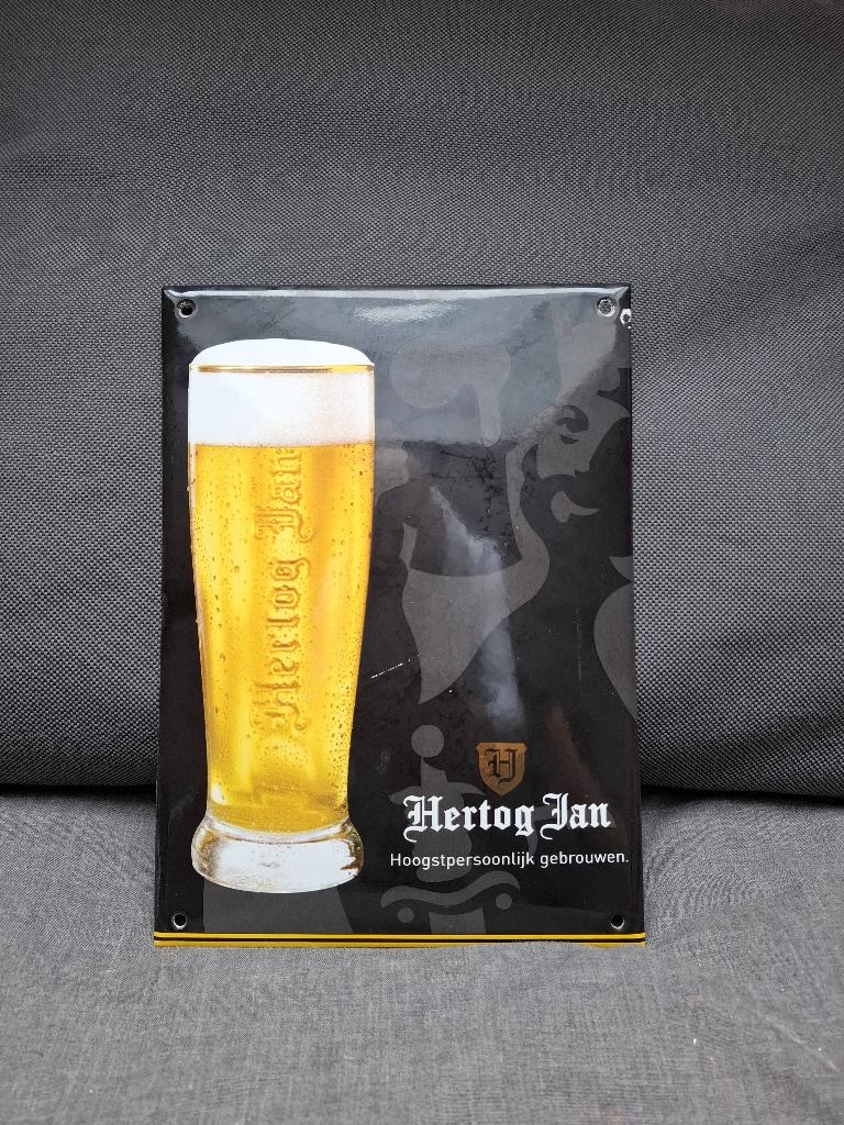 Emaille bord Hertog Jan, Ophalen of Verzenden, Gebruikt, Reclamebord, Plaat of Schild, Hertog Jan