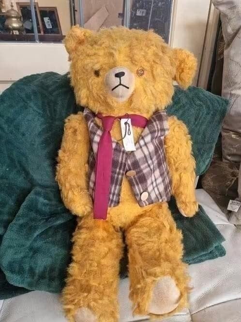 Antieke Teddybeer, ca. 60 cm, Jaren '40/'50, Ophalen of Verzenden, Gebruikt