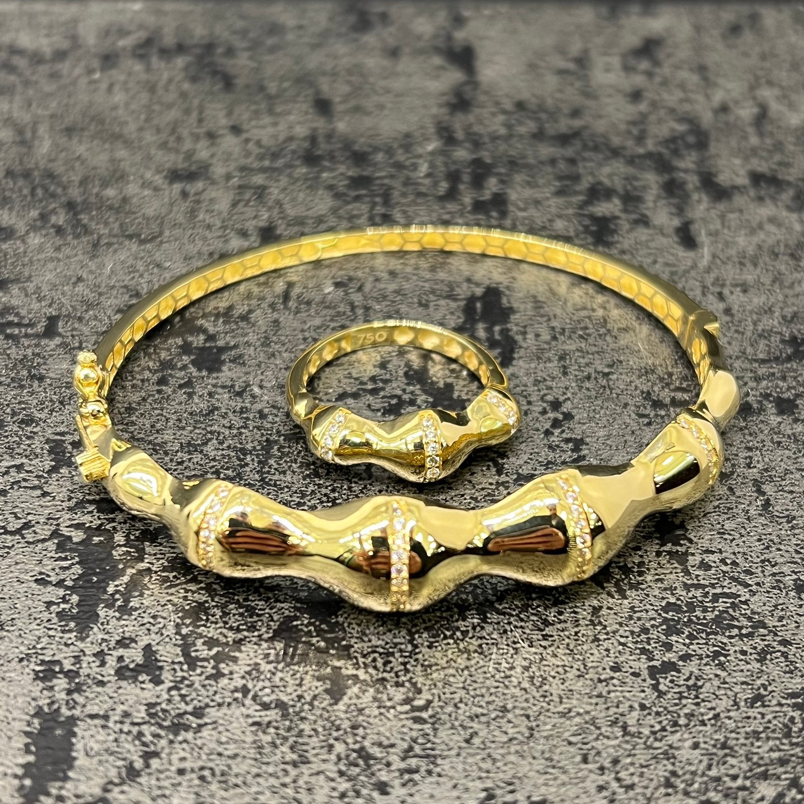 18k gouden armband met ring, Ophalen of Verzenden, Nieuw, Goud, Goud