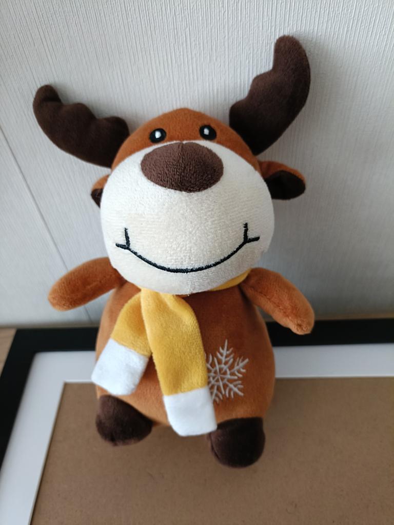 Jumbo Kerstknuffel – Pluche Rendier / Eland met Sjaal (Ongeb, Ophalen of Verzenden, Nieuw, Overige typen