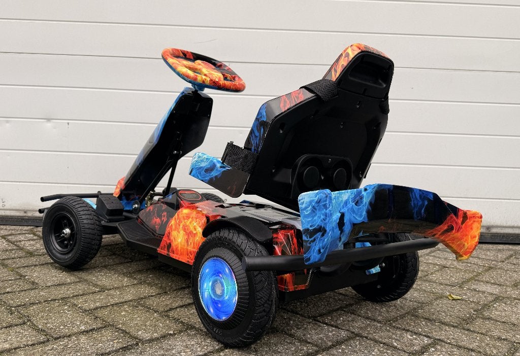 Elektrische skelter met vlammenprint Go kart NIEUW, Ophalen of Verzenden, Nieuw, Overige typen