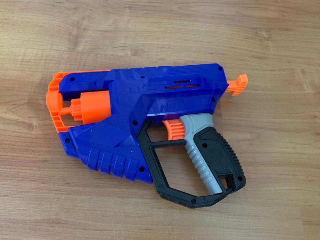 Nerf gun blauw 4shot, Ophalen, Zo goed als nieuw