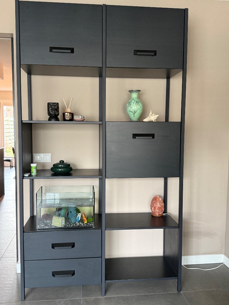 BePureHome Legacy Moderne Vakkenkast Mat Zwart., Ophalen, 50 tot 100 cm, Zo goed als nieuw, 150 tot 200 cm
