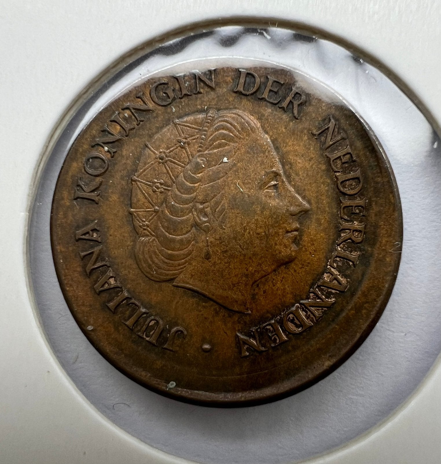 Juliana, 5 Cent 1966, misslag “broadstrike”, Ophalen of Verzenden, Koningin Juliana, 1 cent