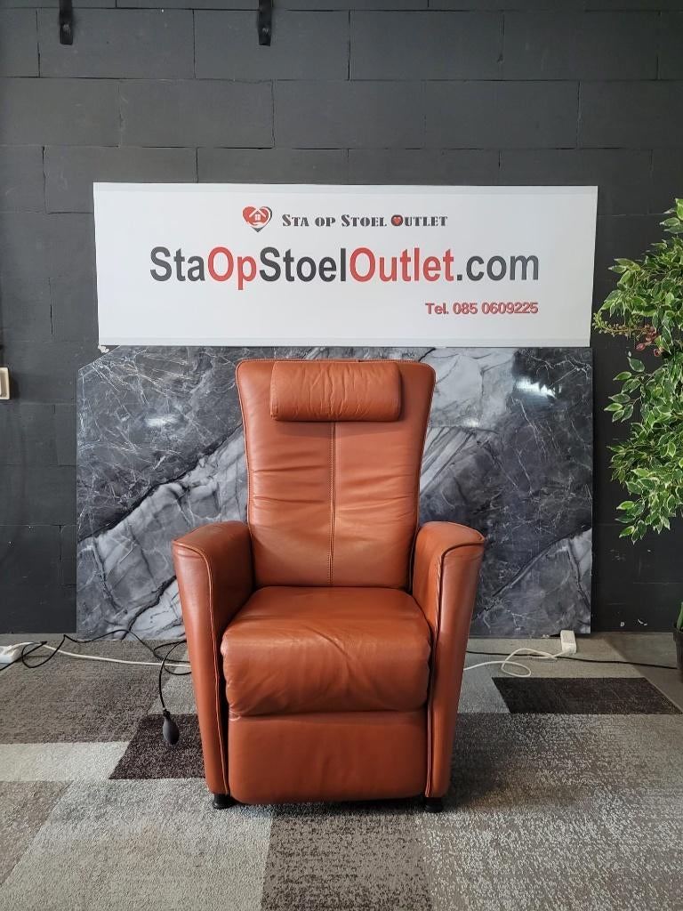 Staopstoel Romeo Cognac Leder, Gebruikt, Minder dan 75 cm, Leer, Ophalen of Verzenden