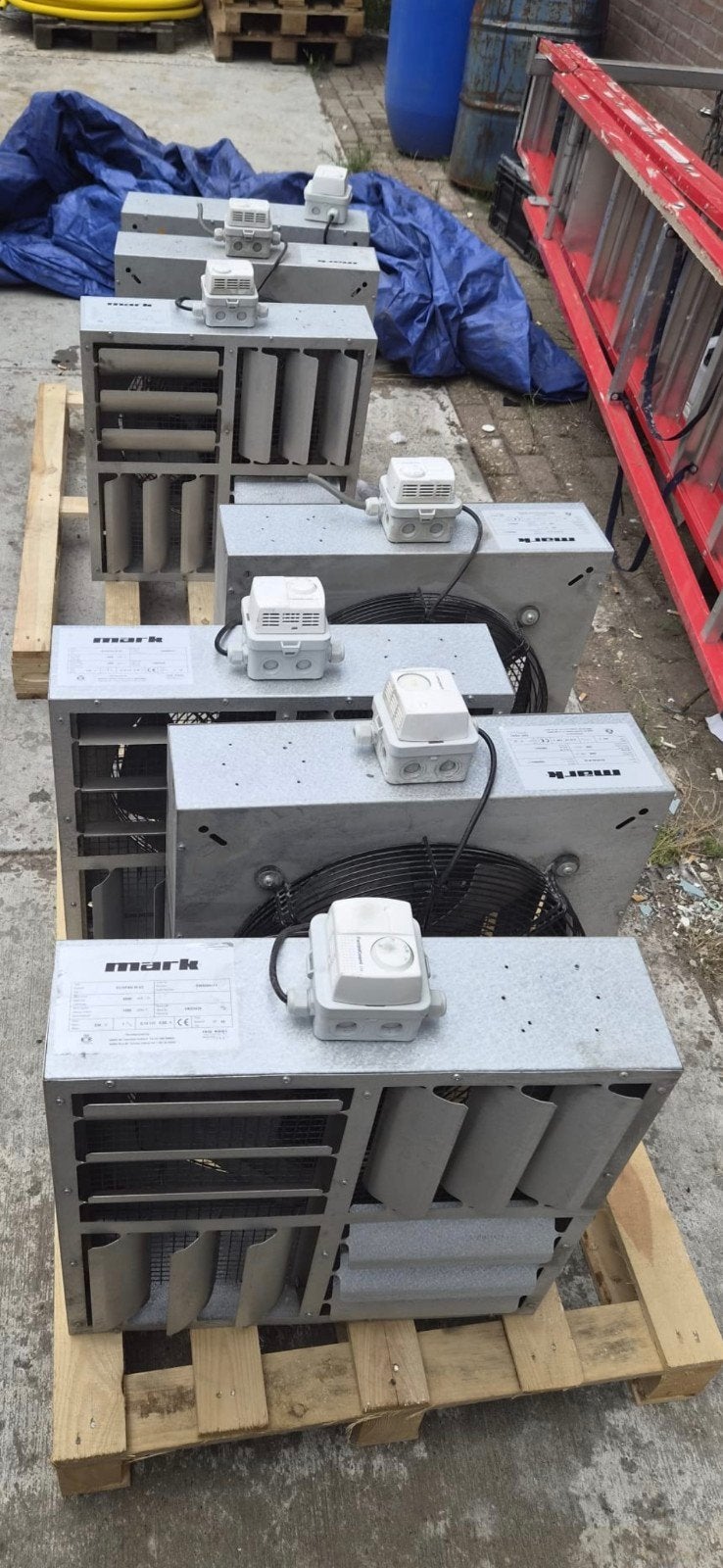7x Mark Ecofan W42 Industriële Ventilator + toeren regelaar, Ophalen, Ventileren, 3 snelheden of meer, 100 m³ of groter