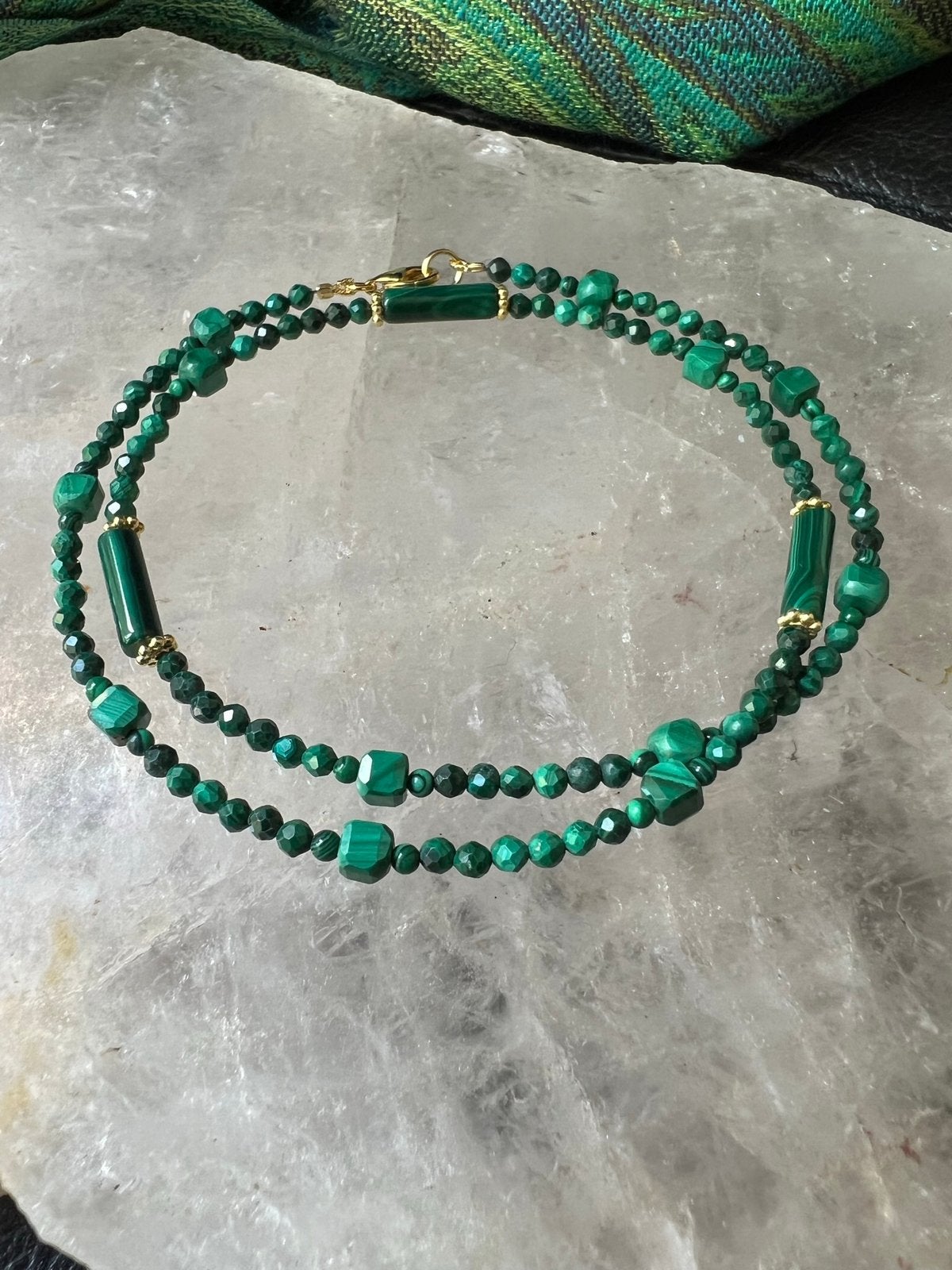 Malachiet geluk beschermt straling zuivert intuïtie TIP, Sieraden, Tassen en Uiterlijk, Kettingen, Nieuw, Verstelbaar, Ophalen of Verzenden