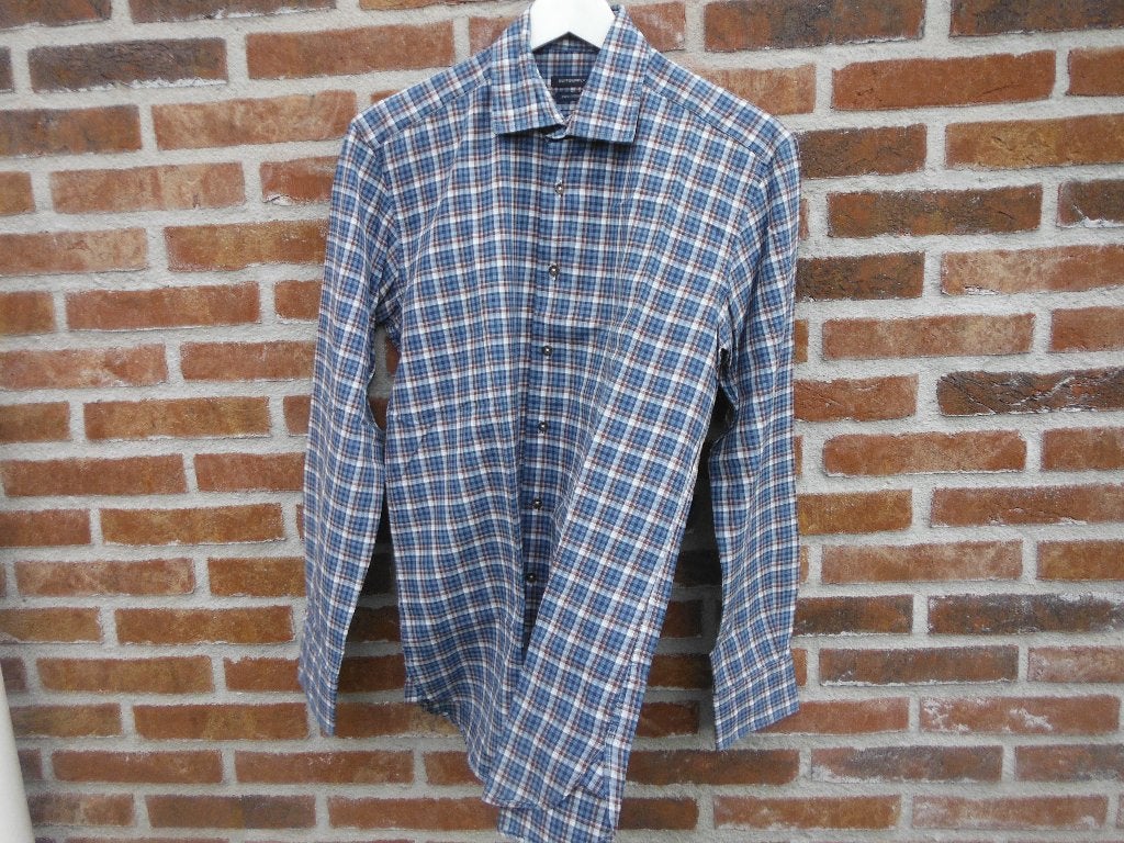 nieuw bruin/blauw/wit geruit overhemd, Suitsupply, mt 38, Kleding | Heren, Overhemden, Halswijdte 38 (S) of kleiner, Nieuw, Suitsupply
