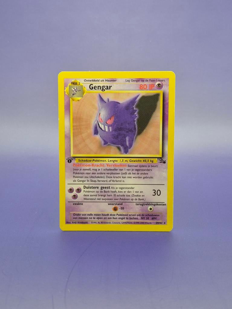 Gengar (NL) - 1st Edition Fossil 20/62, Ophalen of Verzenden, Gebruikt, Losse kaart