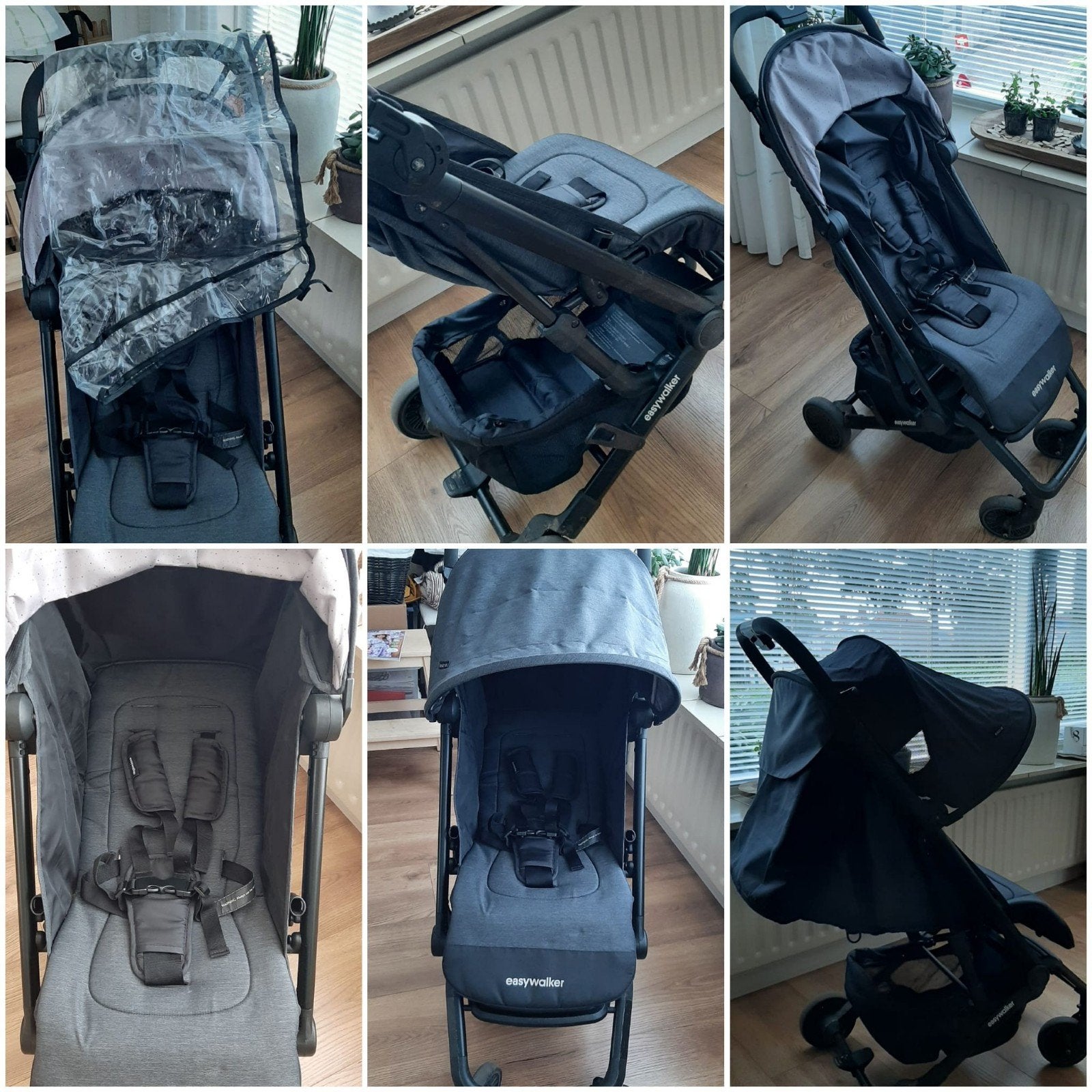 Easywalker xs buggy donker grijs, Kinderen en Baby's, Buggy's, Ophalen, Zo goed als nieuw, Regenhoes