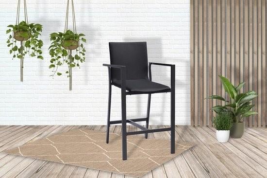 Sens-Line - Verona barstoel - Aluminium - Zwart, Huis en Inrichting, Barkrukken, 1 kruk, Ophalen of Verzenden, Nieuw, 60 tot 90 cm