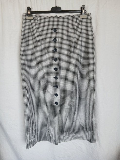 Leuke donkerblauw-wit geruite rok mt 42 merk Bardehle, Blauw, ., Maat 42/44 (L), Ophalen of Verzenden